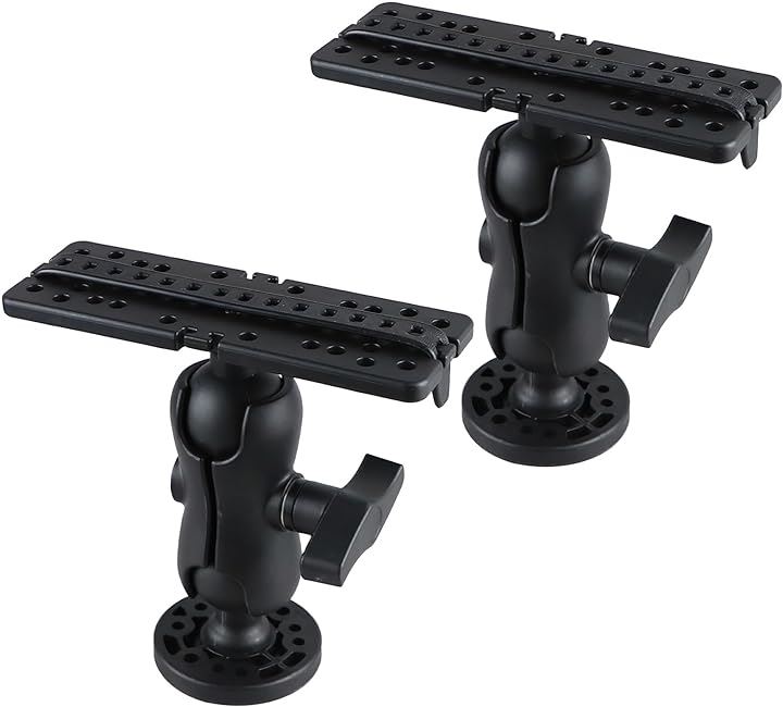 魚探 マウント 魚群探知機 ホルダー カヤック ボート 釣り フィッシング 架台 取り付け アーム ベース 固定 ボール ステー( ブラック)