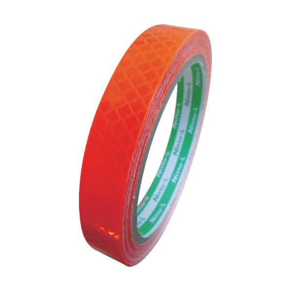 （まとめ）日東エルマテリアル 高輝度プリズム反射テープ（蛍光色） 15mmx5m オレンジ[x5]