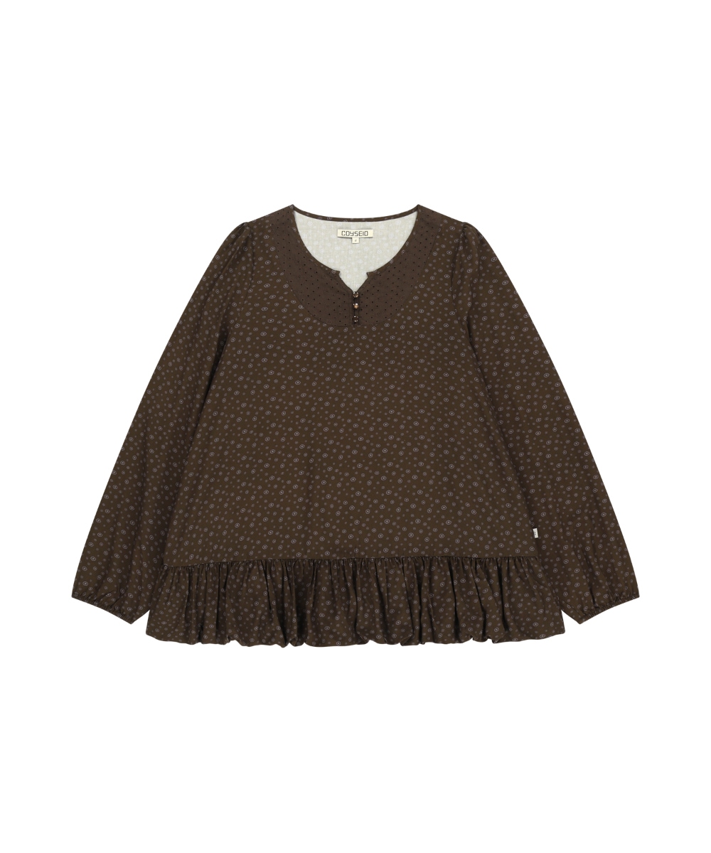 【COYSEIO】26SS DUDU PUFF BLOUSE : BROWN