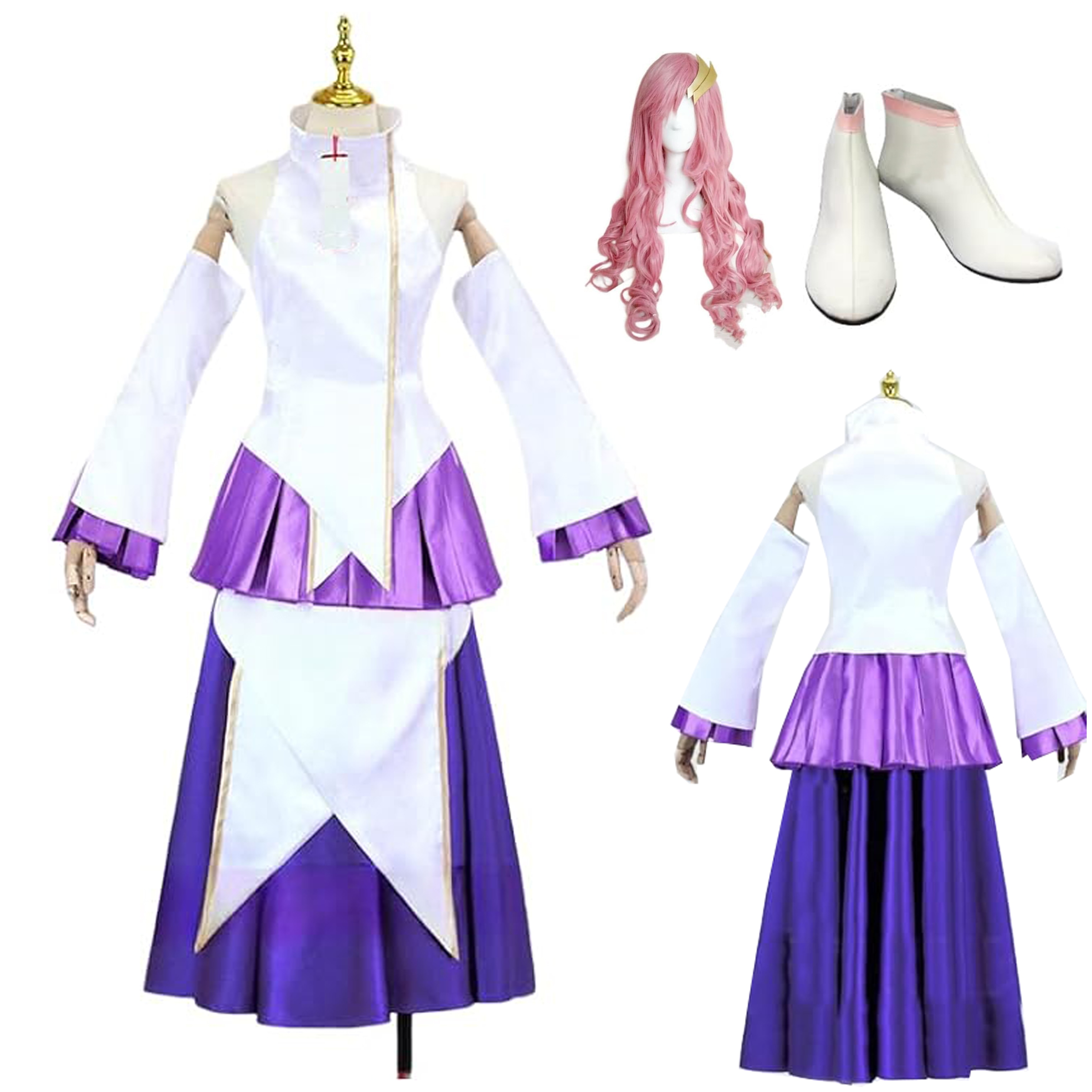 機動戦士ガンダムSEED ラクス クライン コスプレ ラクスクライン イベント 文学際 お祭り舞台服 アニメ 撮影 仮装 イベント ハロウィン コスプレ 衣装 ウィッグ 靴 追加可