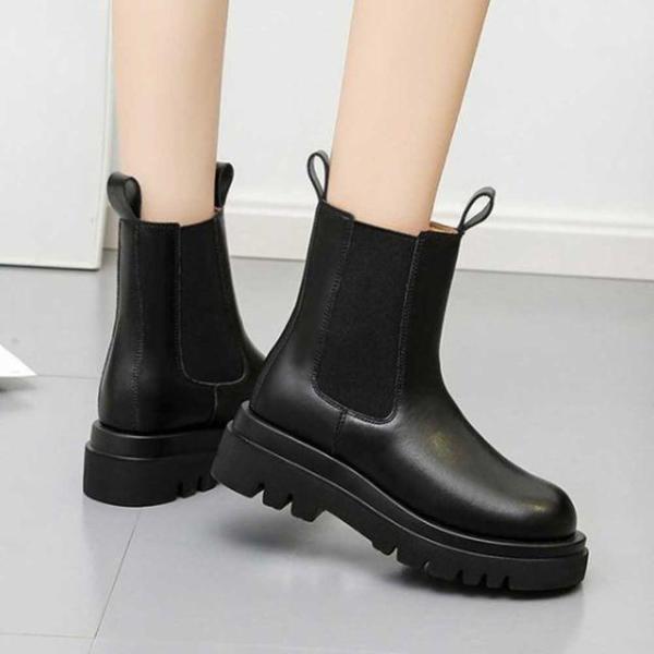 女子 ミドル チェルシー ブーツ 冬ファッション 長靴 デート デイリー