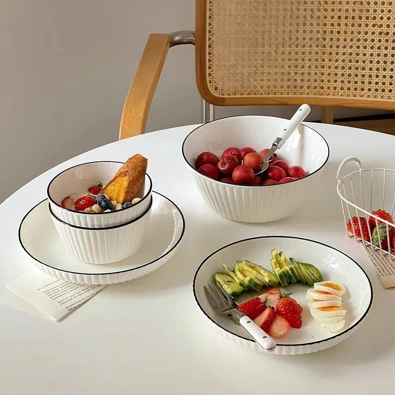 食器 韓国 ins クラシックカラー リムサラダ＆スープボウル スープボウル サラダボウル 深皿