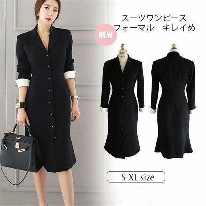 ワンピース レディース きれいめ ロングワンピース フォーマル スーツワンピース 通勤 OL ビジネス スーツ ワンピ スリムワンピース 着痩せ お洒落 30代 40代 50