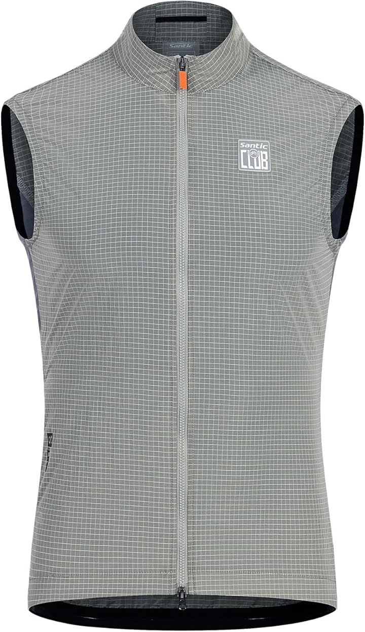 メンズ サイクルベスト 防風 ウインドブレーカー サイクルジャージ 春夏 サイクルウエア 反射 ノースリーブ 通気 超軽量 薄め バックポケット 収納可能(グレー, 2XL)