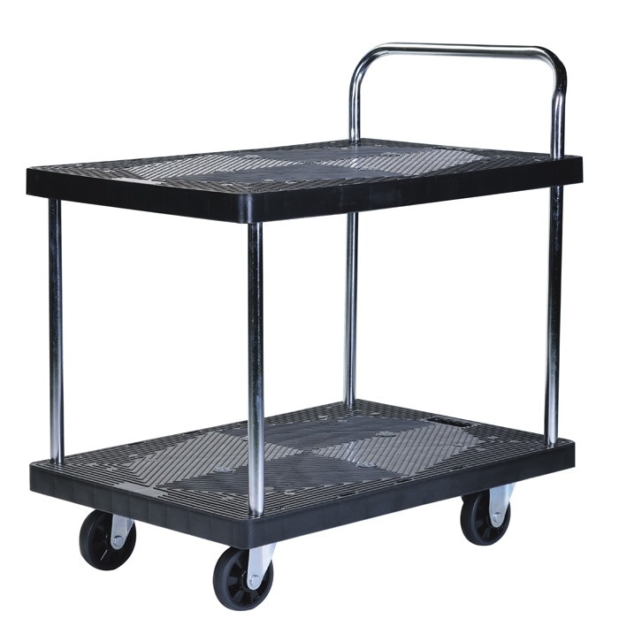 台車 平台車 樹脂製台車 平台車ワイド 2段 静音タイプ 積載荷重：300kg JU3002W