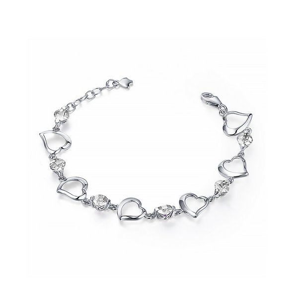 ハートキュービックジルコニアブレスレット送料無料！ ルピス