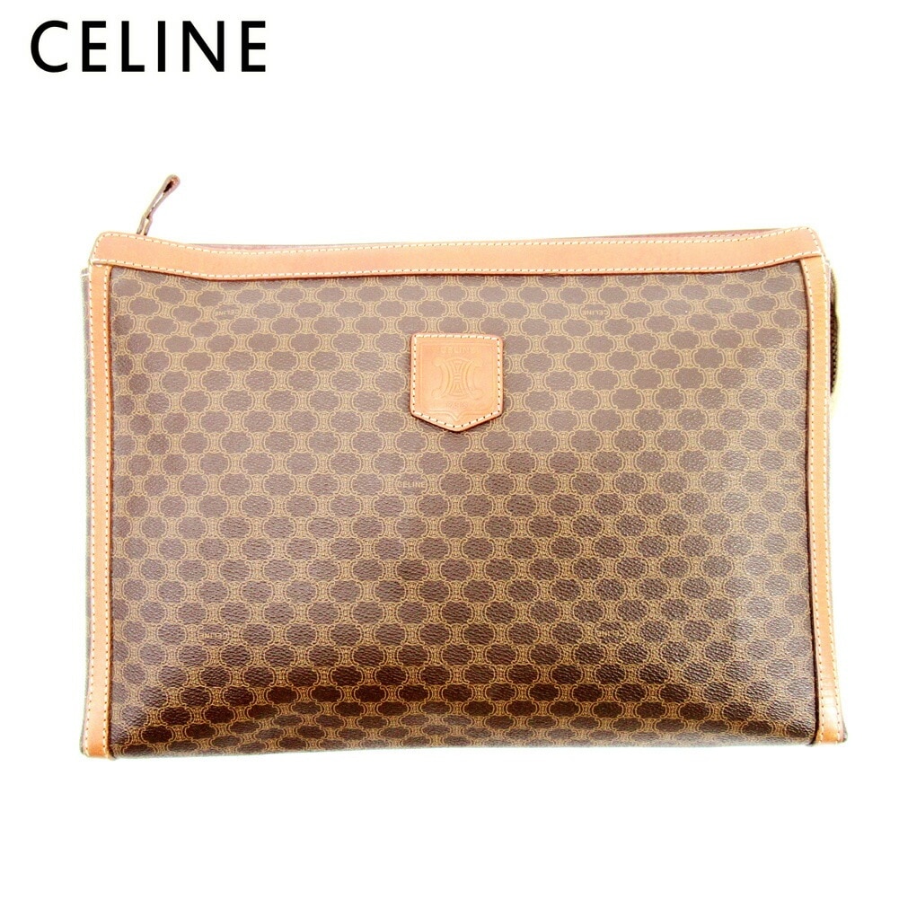 書類ケース クラッチバッグ マカダム ブラウン 中古