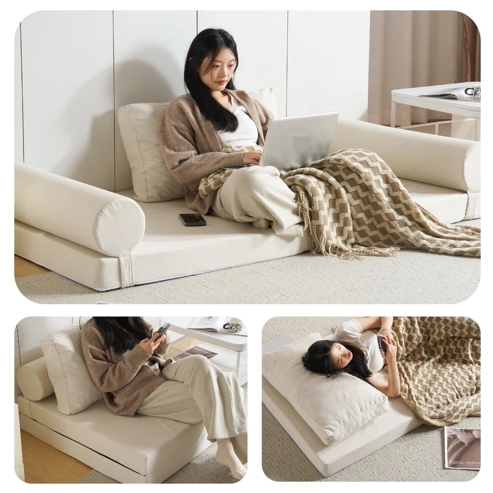 【国内発送Ｍ】3612人掛けソファベッド 組立て不要 フロアソファ コンパクト ローソファ こたつ用 ソファー 1人暮らし マルチに使える クッション付き 座椅子 1人掛け 完成品 運びに便利だ 軽い