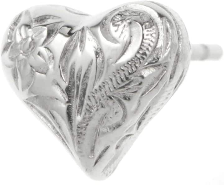 Piena ピエナサージカルステンレス316L 片耳用 1個売り ハワイアンジュエリー ハート プルメリア スクロール ピアス レディース シルバー(シルバー(片耳用))