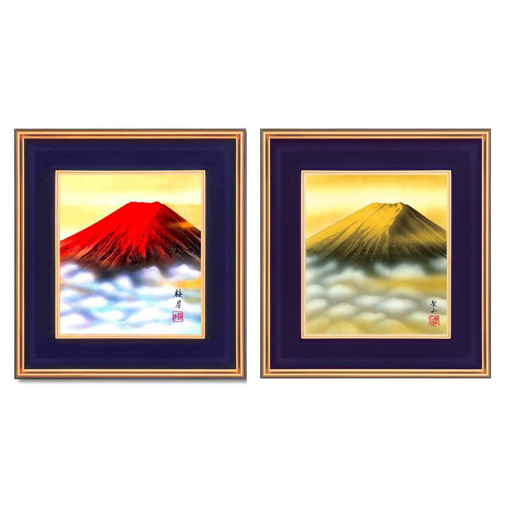 葛谷聖山(梅月)色紙額 1251340・金富士