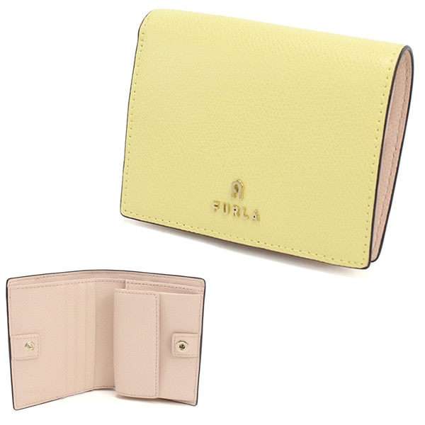 二つ折り財布 折り畳み WP00304 CAMELIA 二折財布小銭入付き FREESIA AZALEA イエロー レザー レディース