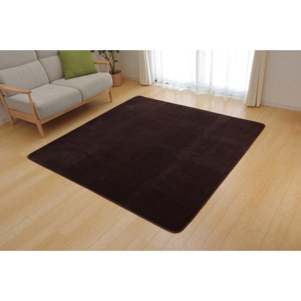 9810246 ラグ カーペット 3畳 洗える 抗菌 防臭 無地 「ピオニー」 ブラウン 約200250cm(ホットカーペット対応)【沖縄北海道離島配送不可】 メーカー直送