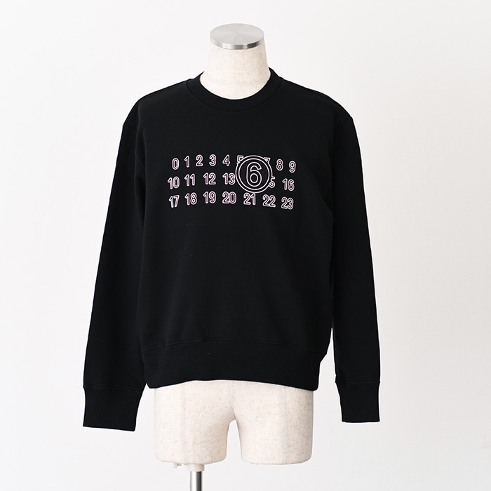 メゾン マルジェラ トップス スウェットシャツ S52GU0248 M25025 メンズ ユニセックス ブラック コットン 長袖 リブ ロゴ