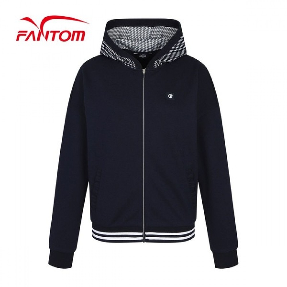 (Phantom) 女性用ジャカード柄トレーニングパーカージップアップ