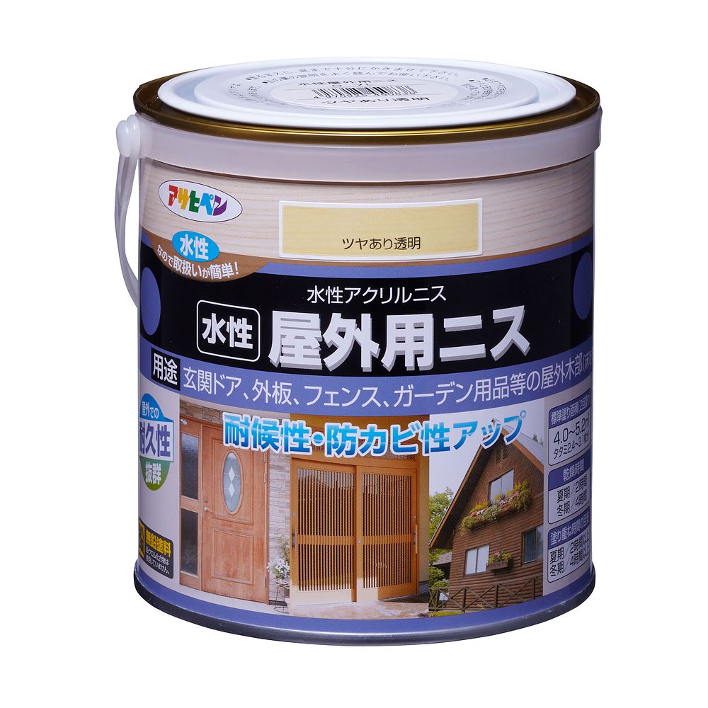 （まとめ買い）水性屋外用ニス 0.7L ツヤあり透明 [x3]