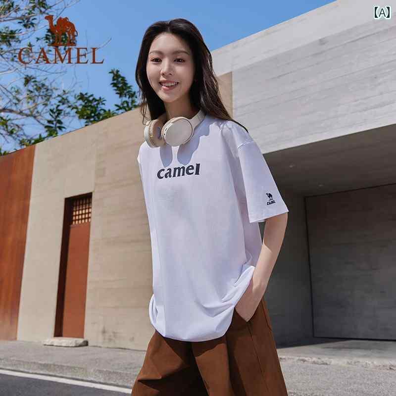 Tシャツ　　インナー 夏 キャメル アイス Tシャツ レディース レトロ ファッション ブランド ラウンドネック カジュアル ホワイト トップ スポーツ 半袖 メンズ 5,474円