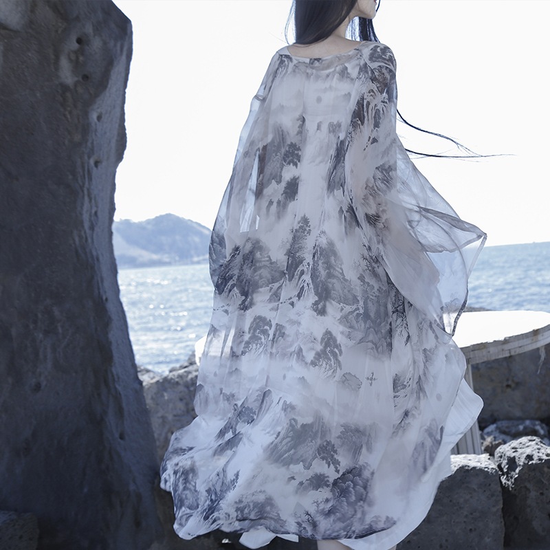 シフォンカーディガン トップス カーディガン ロング ロング丈 袖あり 長袖 Vネック シフォン 前開き かわいい 大人可愛い きれいめ シンプル カジュアル 大人 上品 おしゃれ お洒落 大人可愛い