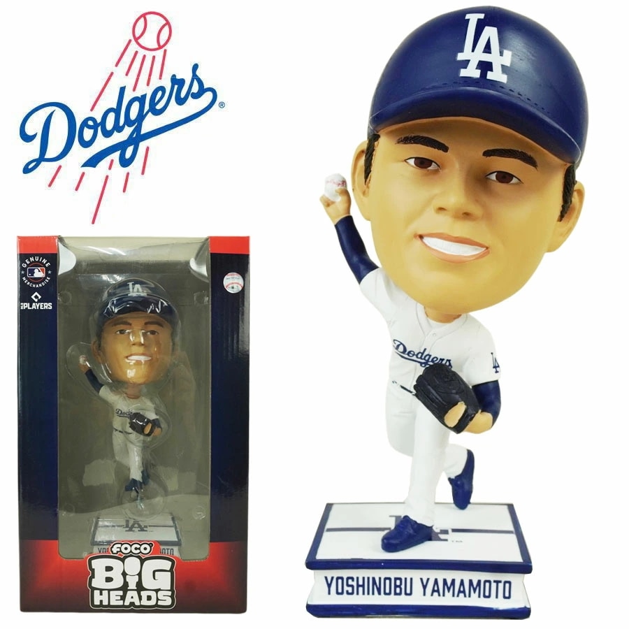 山本由伸 ボブルヘッド 9.5インチFOCO MLB BIG HEADS 9.5INCHLA DODGERS ロサンゼルス ドジャースメジャー リーグ マスコット フ