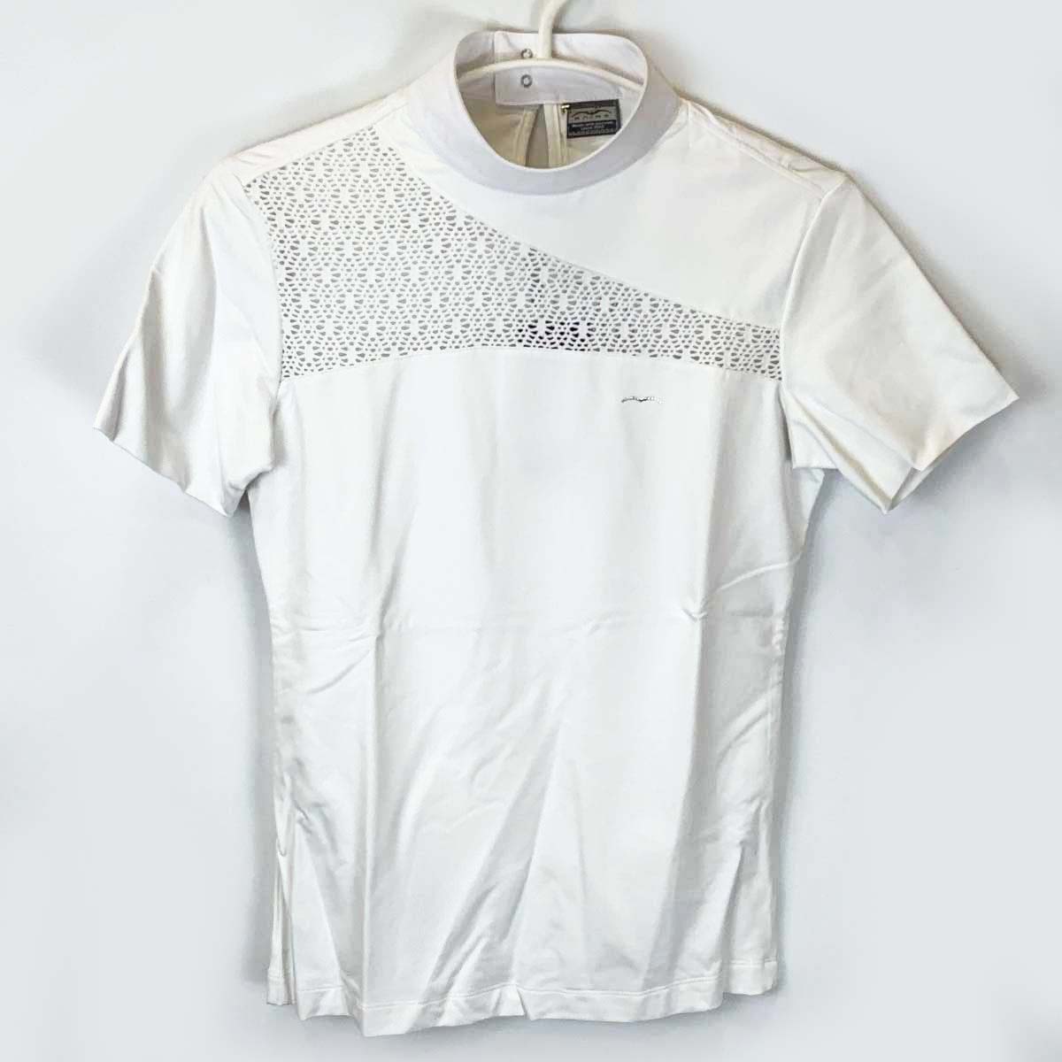 【中古・未使用品】ANIMO アニモ BUKEF コンペティションシャツ 半袖 ライディングシャツ 40 ホワイト レディース 乗馬 馬術