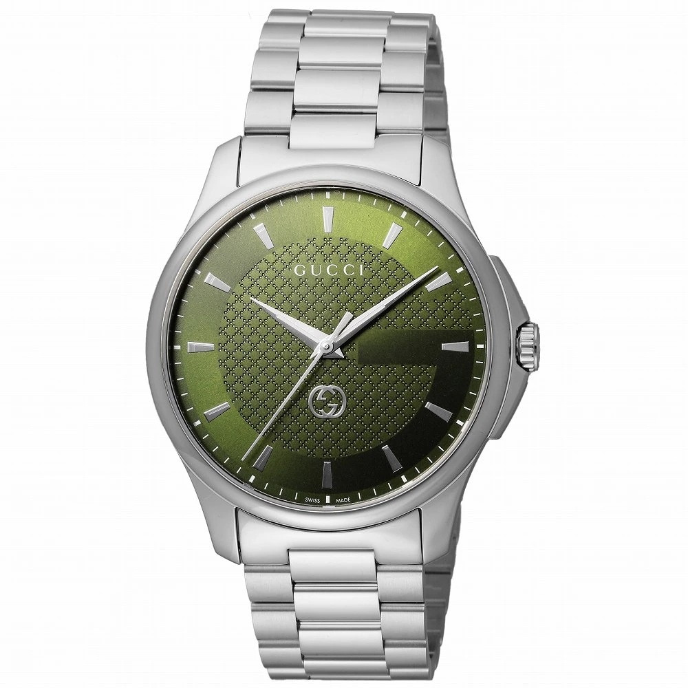 腕時計 YA126369 メンズ ジータイムレス G-TIMELESS クォーツ グリーン シルバー 並行輸入品