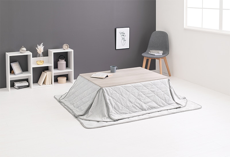 こたつセット 3点セット こたつ 105x75cm グレイッシュホワイト/アイスグレー コタツ テーブル こたつ布団 リバーシブル 折れ脚 コタツ掛敷布団セット オールシーズン 22,866円