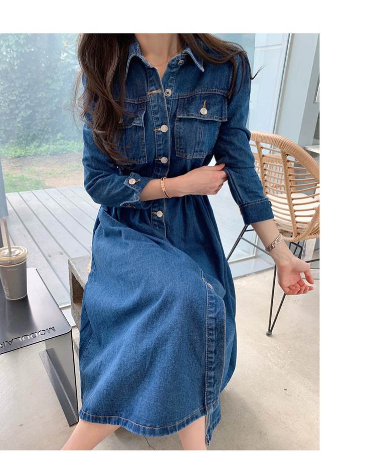 ワンピースドレスその他 ワンピースドレスシャツ カジュアル ラブリー ロング丈 大人 長袖 ガーリー 10代 スカート セクシー ラフ デニム レディース ワンピース 40代 ワンピ オシャ 5,458円