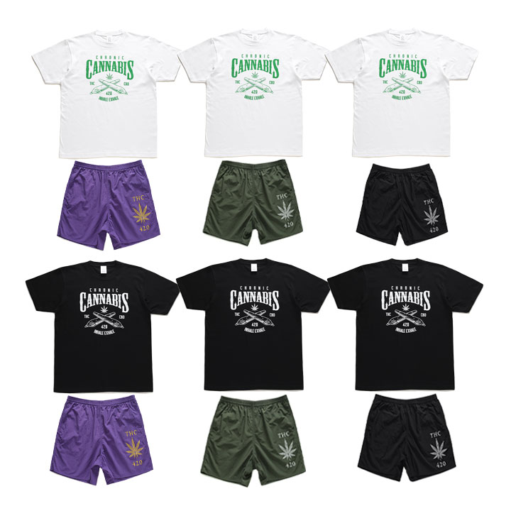 ACE FLAG 上下セット 半袖 ブランド Tシャツ ハーフパンツ メンズ 春夏用 全6色 大きいサイズ エースフラッグ セットアップ ナイロン 大麻 マリファナ