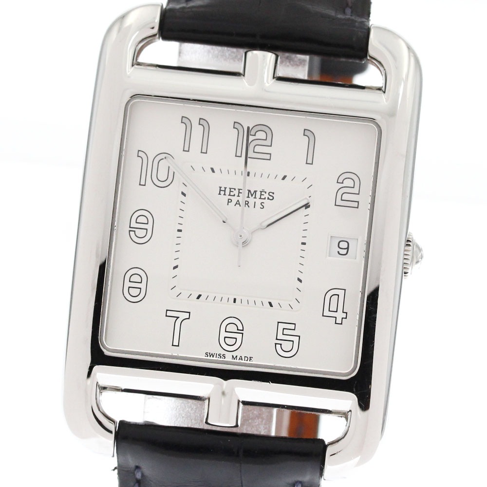 エルメス HERMES CC1.810 ケープコッド デイト クォーツ メンズ 内箱・保証書付き_875972【中古】