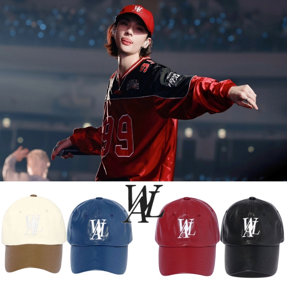 24FW Stray Kids 着用 Signature Logo ball cap LEATHER [公式正規品]