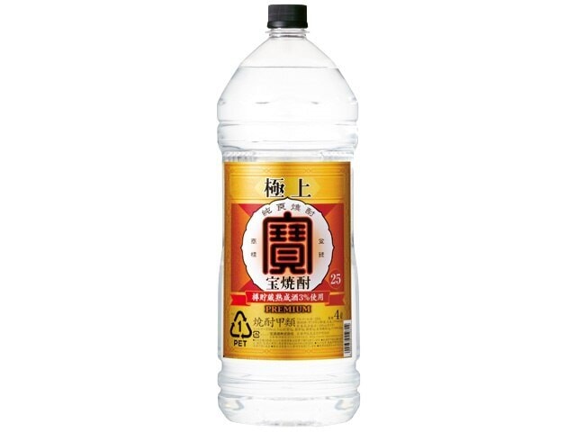 送料無料1ケース単位1ケース=4本極上宝焼酎254Ｌ4本=1ケースエコペットメーカー京都府：宝酒造（株）
