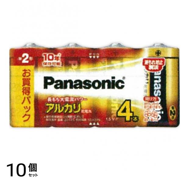 パナソニック アルカリ乾電池 単2形 LR14XJ/4SW 4本セット 10個セット