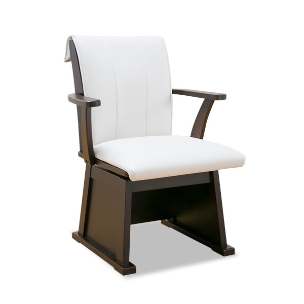 ダイニングこたつシリーズ 天然木肘付き回転こたつチェア [回転チェア単品1脚]