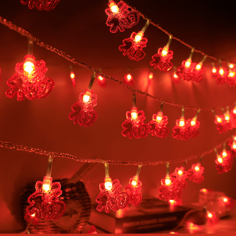 Led祝福文字ストリングライト屋外お祝いお祭りライト新年春祭り提灯祭り屋内装飾ストリングライト30%までに制限