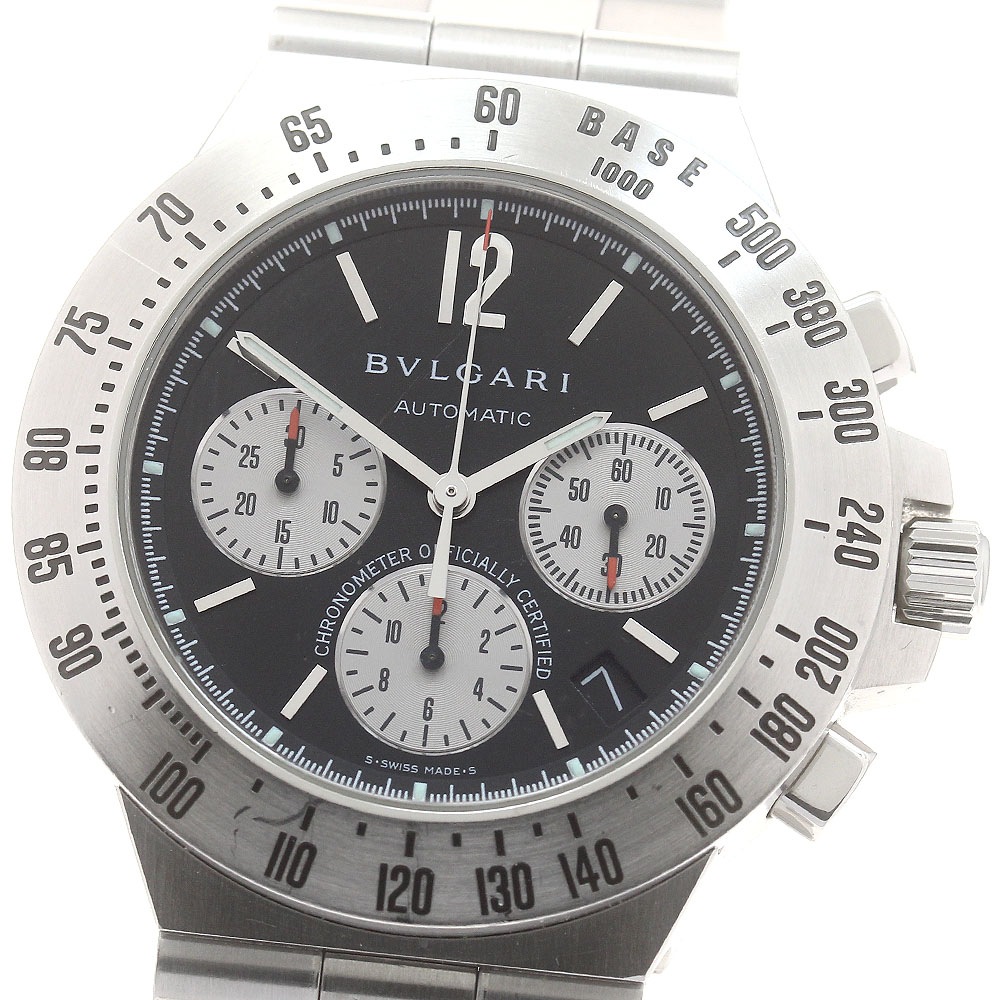 ブルガリ BVLGARI CH40STA ディアゴノ タキメトリック クロノグラフ デイト 自動巻き メンズ _894025【中古】