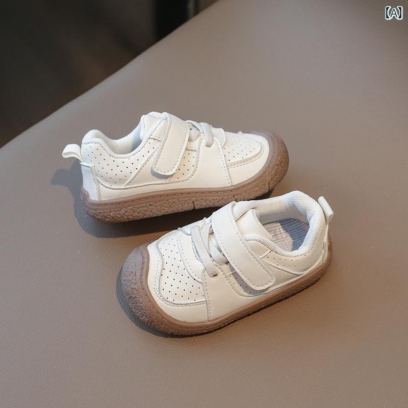 ベビー キッズ シューズ 靴 滑りにくい キック防止 レザー スニーカー 赤ちゃん 革靴 ソフトソール 春 子供 白 ソフトソール 5,298円