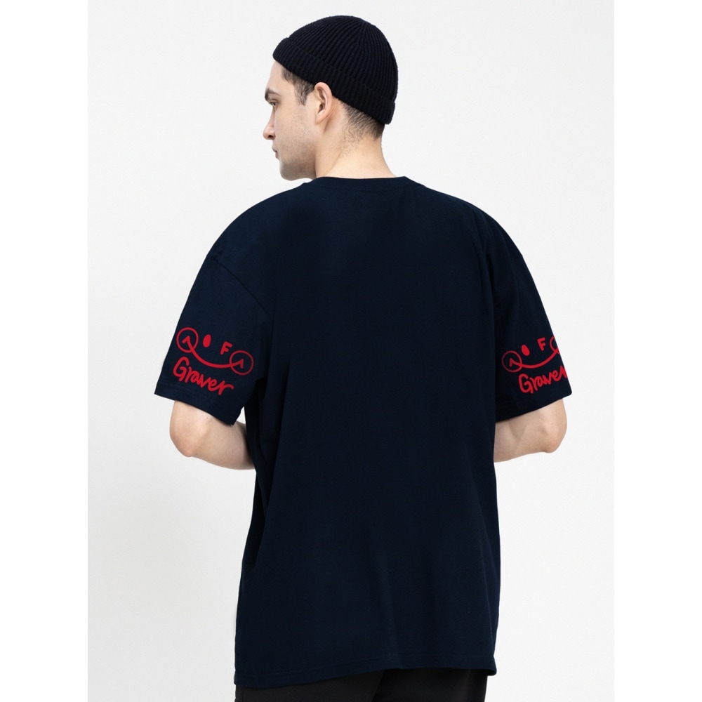 GRAVER エルボーディンプルロゴスマイル半袖Tシャツネイビー 6,689円