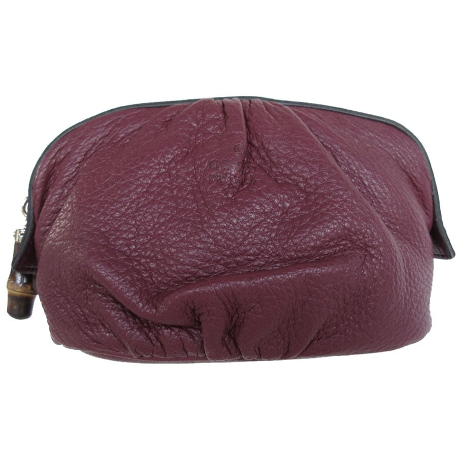 グッチ GUCCI ポーチ バンブー レザー ダークパープル ライトゴールド レディース 246174 s0523a