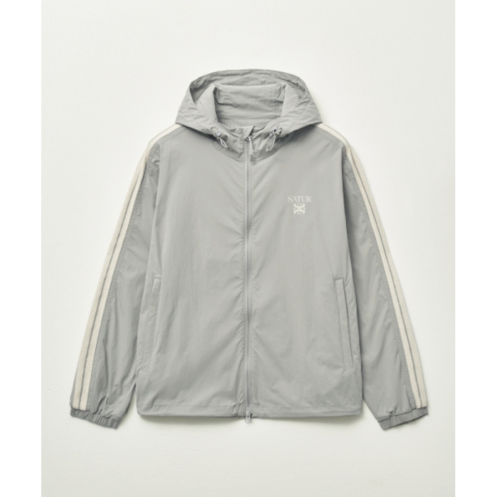 SATUR 収納可能なウィンドブレーカー グレー ロトン