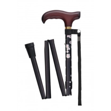 フジホーム ステッキ 杖 ベーシック 折畳S チェリーブラック WB3942