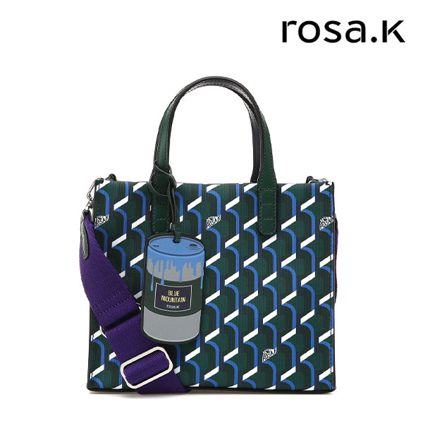 ROSAK CABAS MONOGRAM DAY TOTE / S / BLUE MOUNTAIN