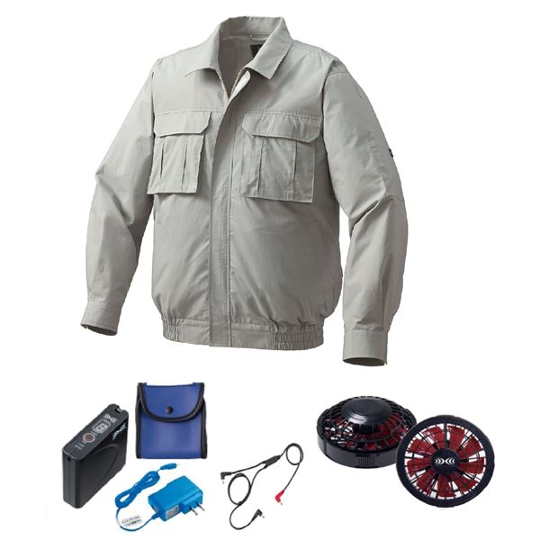 KU91900 空調服 R 綿薄手 脇下マチ付き FAN2200BR・RD9261・LISUPER1セット モスグリーン 3L 15,847円