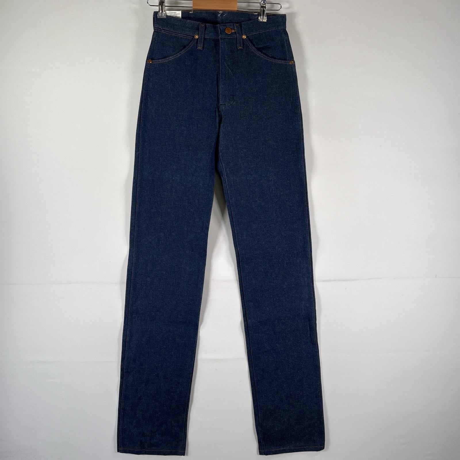 古着 美品 デニムパンツ デッドストック タグ付 ジーパン ストレート 長ズボン w27 L38 ブルー系 レディース