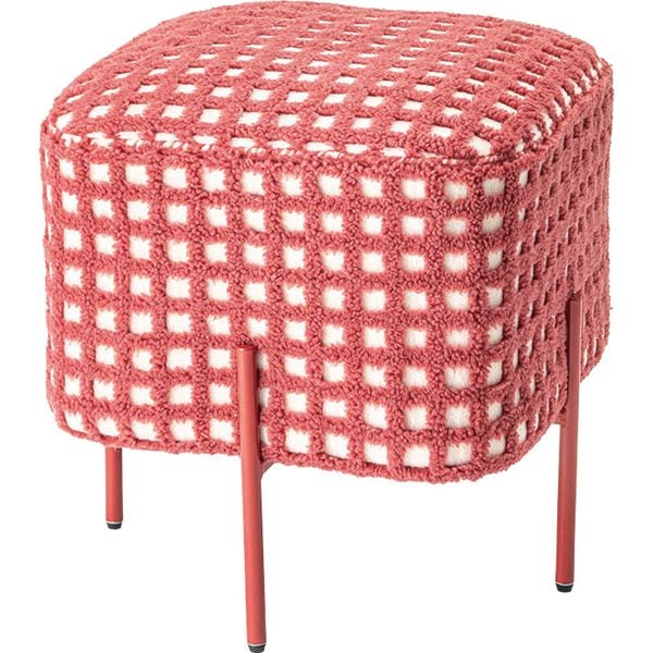 スツール レッド （約W43×D43×H45cm） 組立式