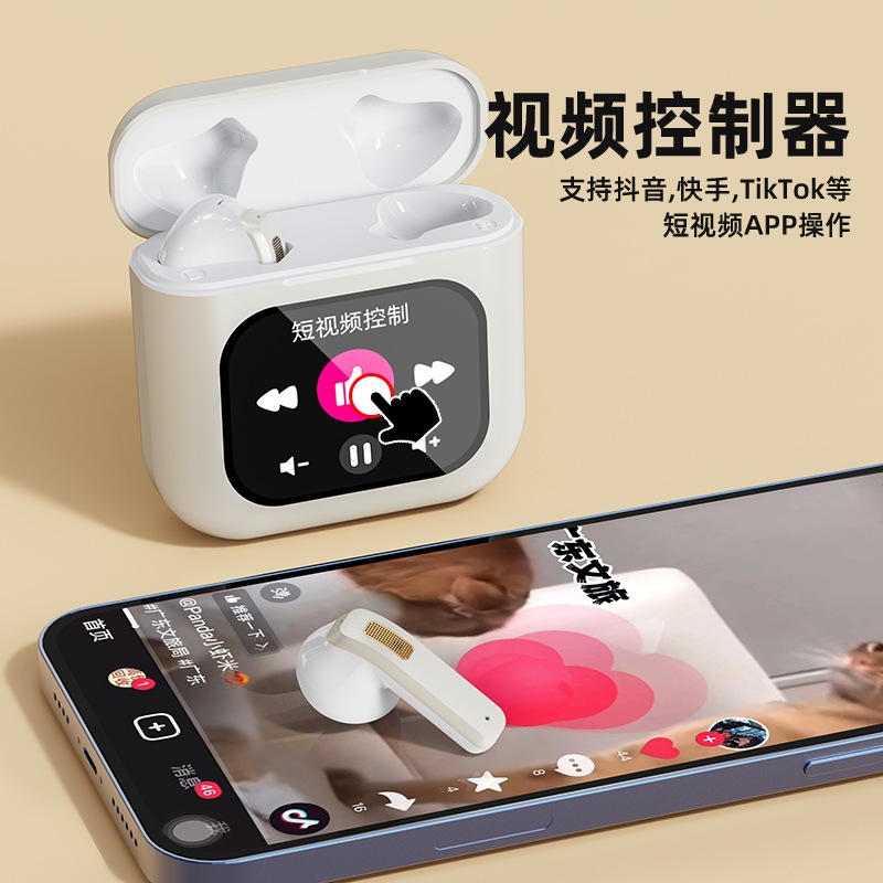 新しい K1 ビデオ コントロール タッチ スクリーン Bluetooth ヘッドセットアプリフルカラースマート ディスプレイ ワイヤレス スポーツ Tws ヘッドセット