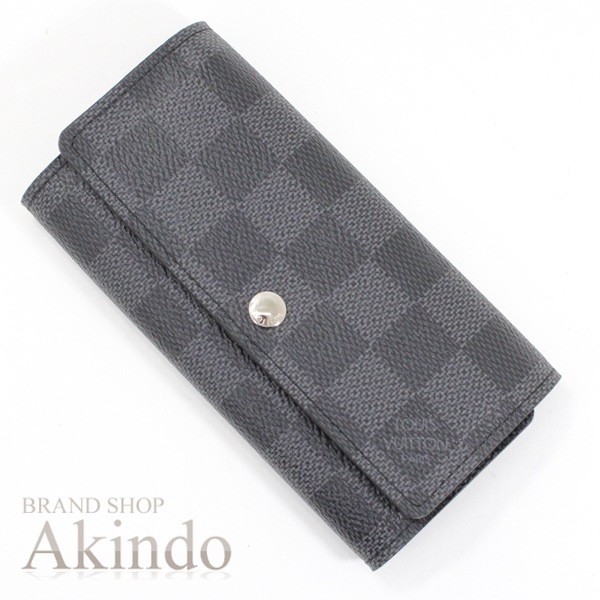 【新品未使用】キーケース ダミエ グラフィット ポルトクレヴォワテュール N63139 メンズ ロング 鍵入れ ホック式 スマートキー プレゼント ブラ