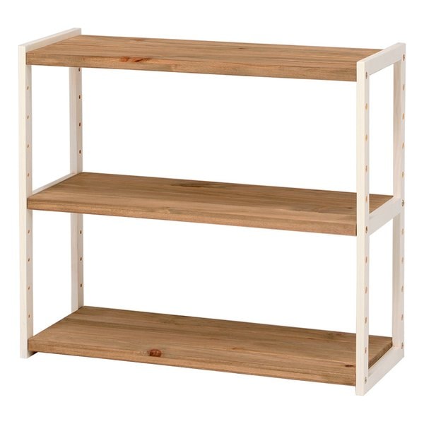 ラック ナチュラル/アイボリー・幅75×奥行28×高さ65cm 3段タイプ MCC-6141NIV