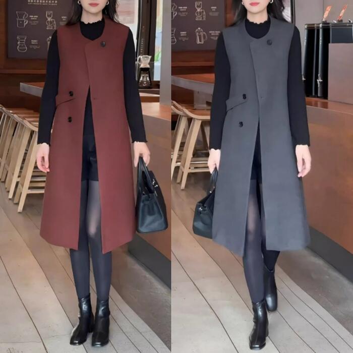 ワンピース ワンピ ドレス ジャンパースカート ベスト レイヤード レディース エレガント きれいめ カジュアル 大人 可愛い フェミニン ノースリーブ Aライン ジレ ミモレ丈 アシンメトリー レッ