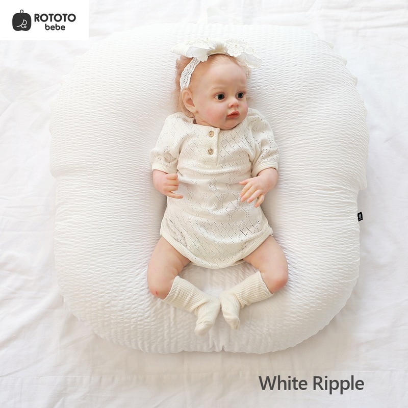 ロトトクッション White Ripple 逆流クッション 授乳枕 斜面枕 ベビー枕 うつ伏せ遊び 出産祝い 赤ちゃん 新生児 吐き戻し防止 韓国製