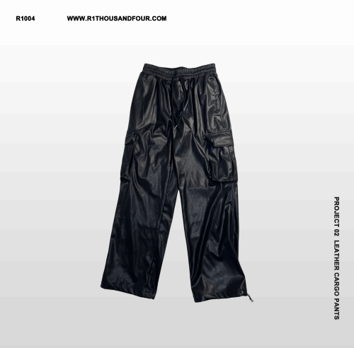 LEATHER CARGO PANTS