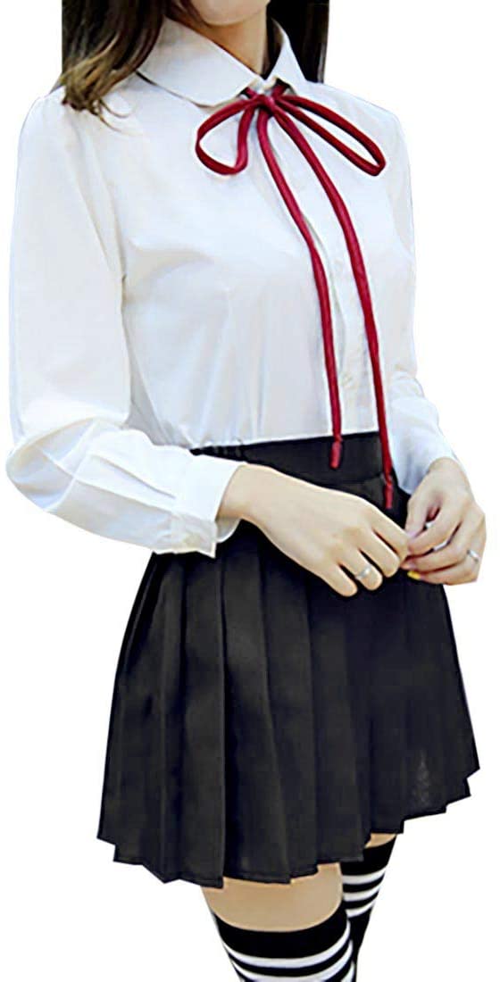 女子高生コスプレ制服学生服セーラー服無地プリーツスカート定番本格 JK制服コスチューム夏服半袖長袖